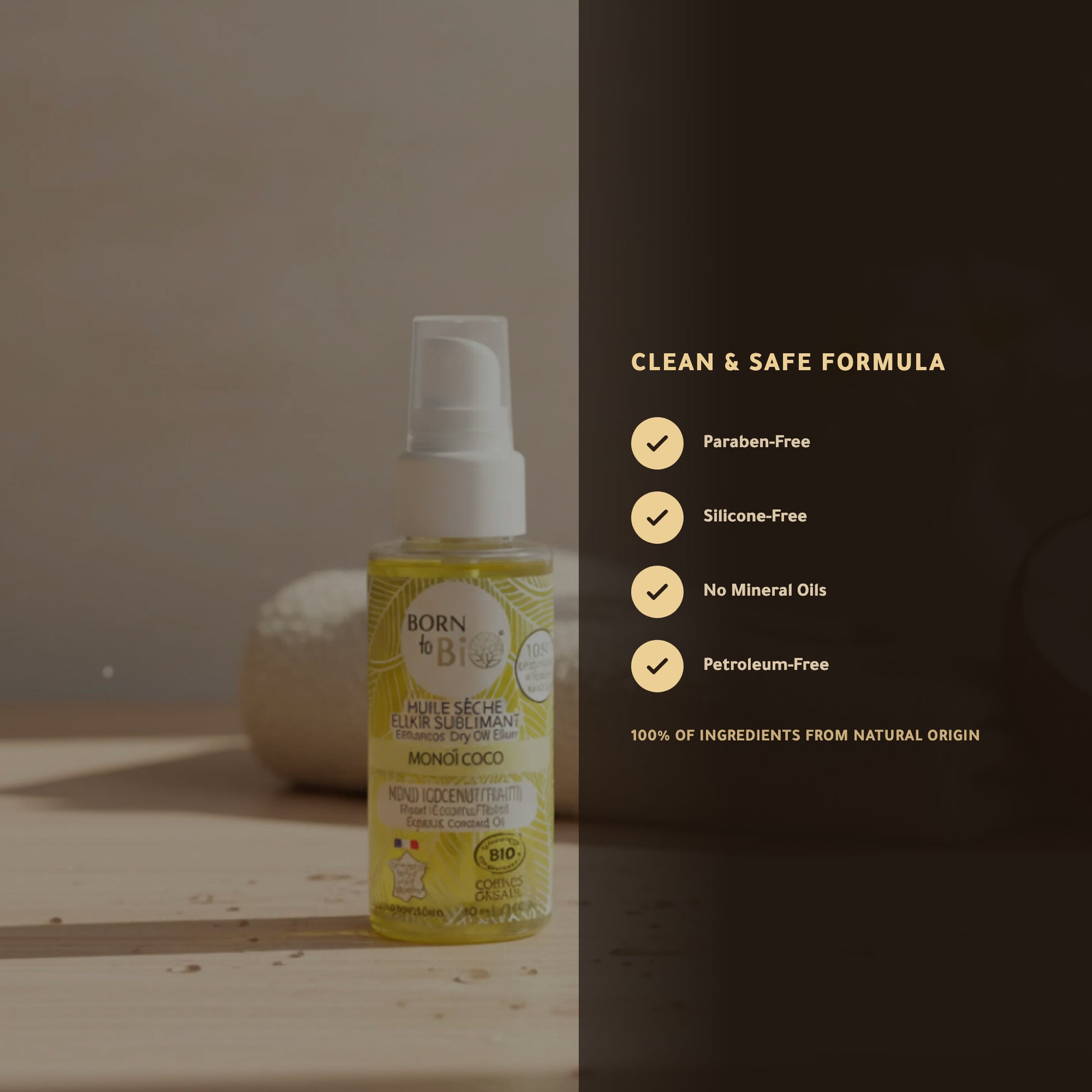 Organic Dry Oil – Sublime Monoï Coco Elixir | Born to Bio Vichy – slide 3