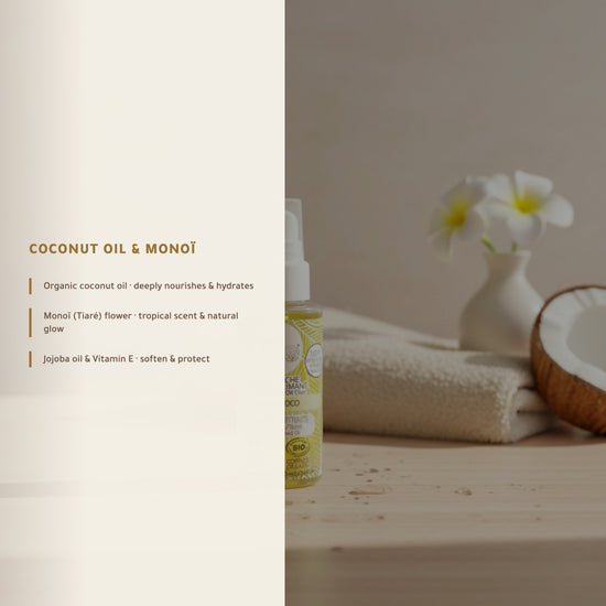Organic Dry Oil – Sublime Monoï Coco Elixir | Born to Bio Vichy – slide 4