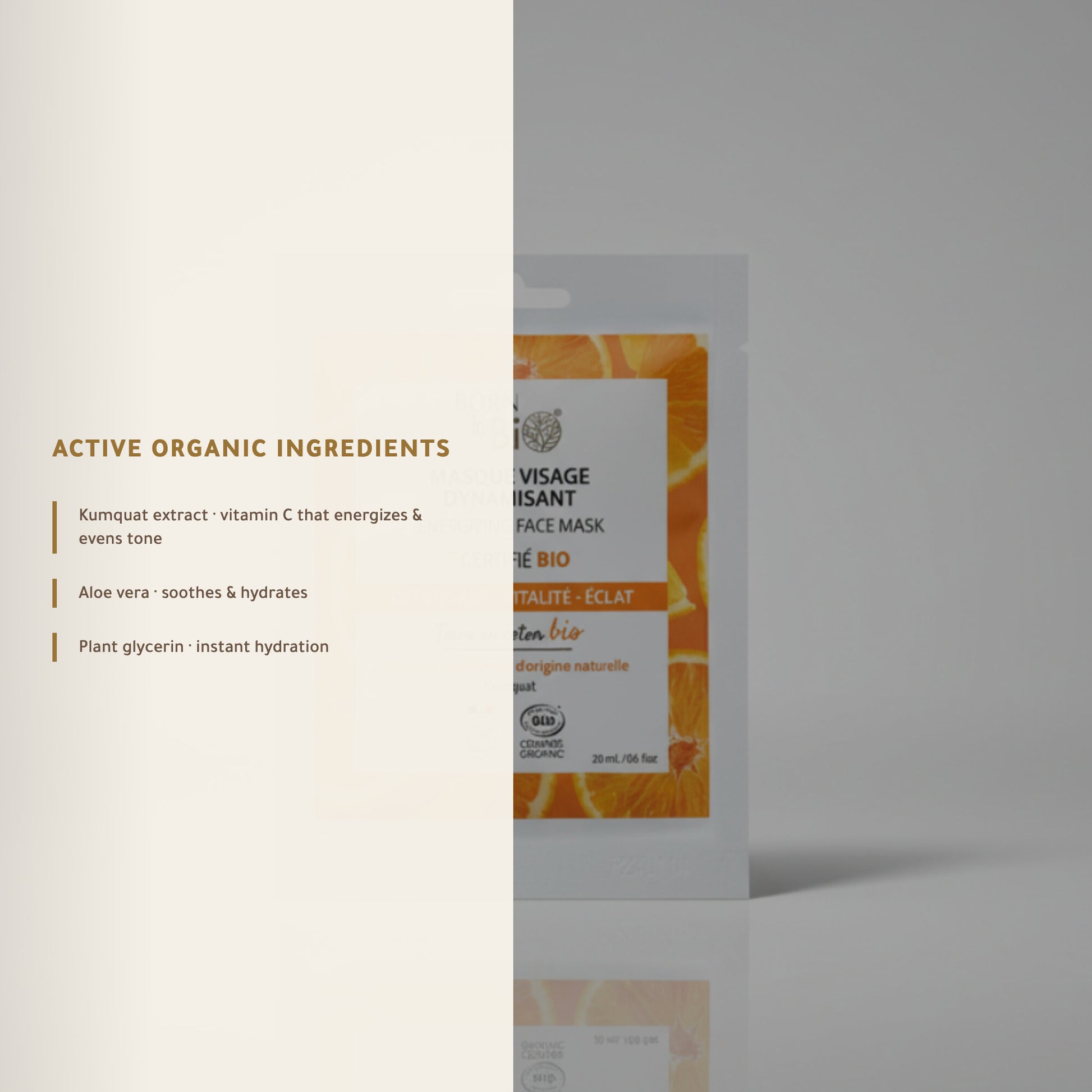 Organic Energizing Cotton Face Mask – Certified Organic | Born to Bio Vichy – slide 3