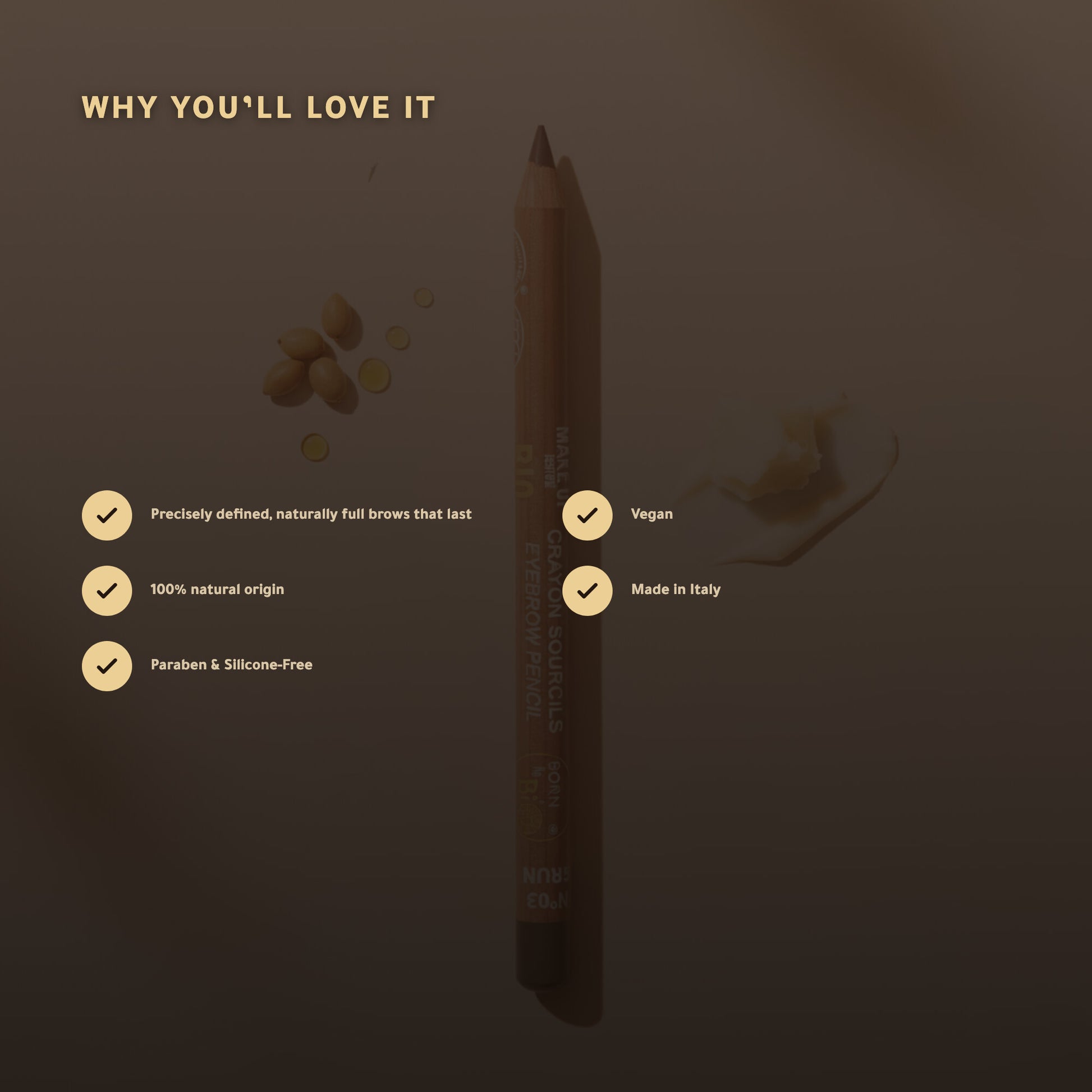 Organic Eyebrow Pencil – French Formula | Born to Bio Vichy – slide 3