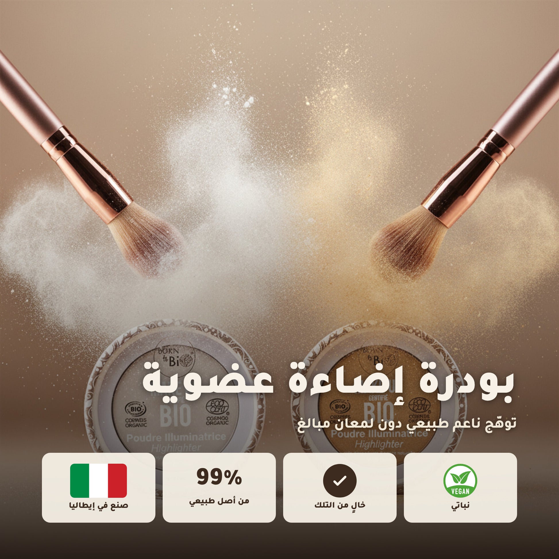 بودرة هايلايتر عضوية – تركيبة فرنسية | بورن تو بيو فيشي – 1