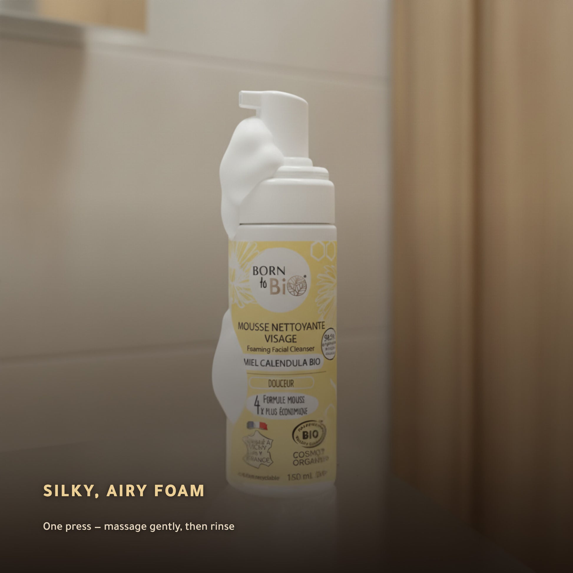 Organic Honey & Calendula Foaming Face Cleanser – Made in Vichy, France | Born to Bio Vichy – slide 4