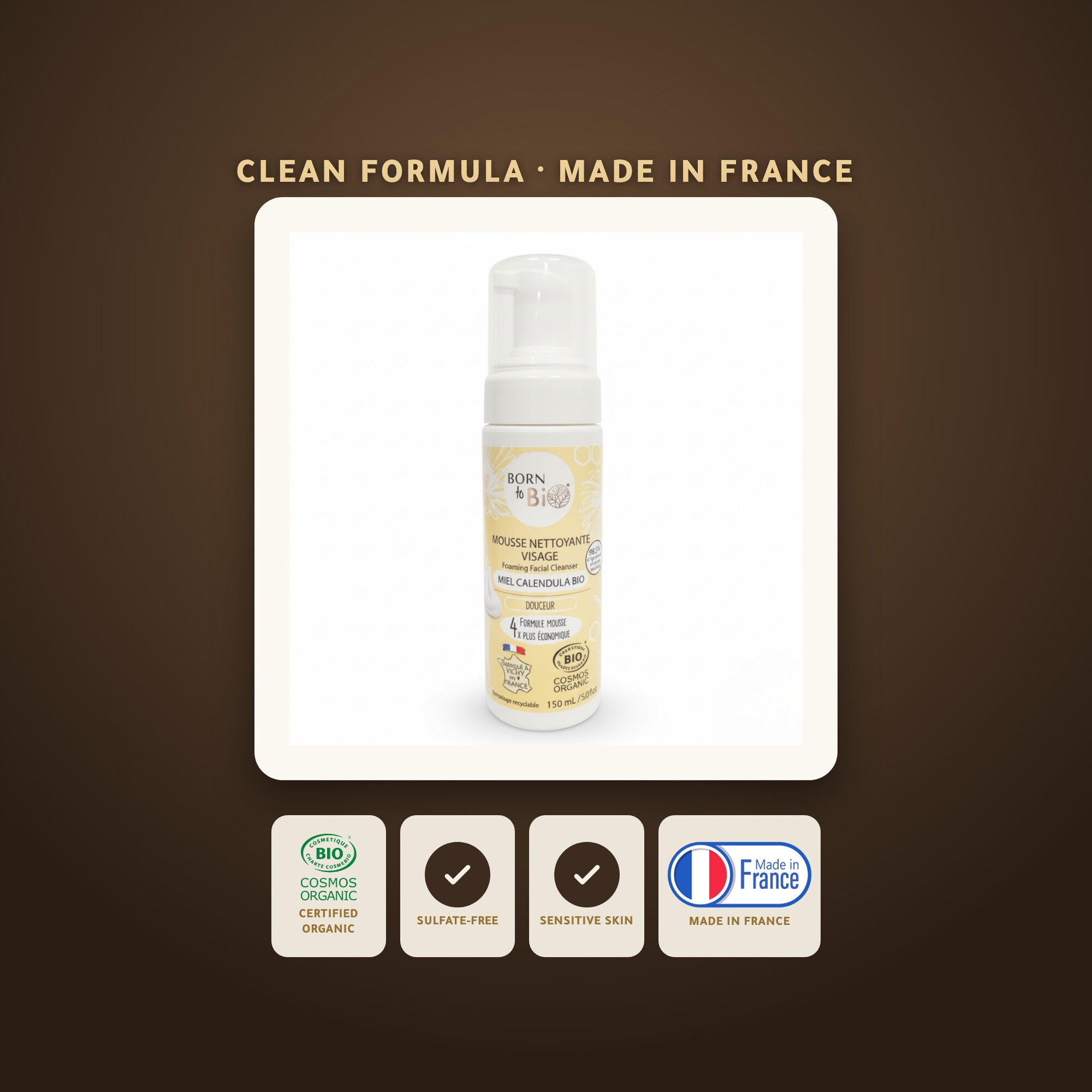 Organic Honey & Calendula Foaming Face Cleanser – Made in Vichy, France | Born to Bio Vichy – slide 6