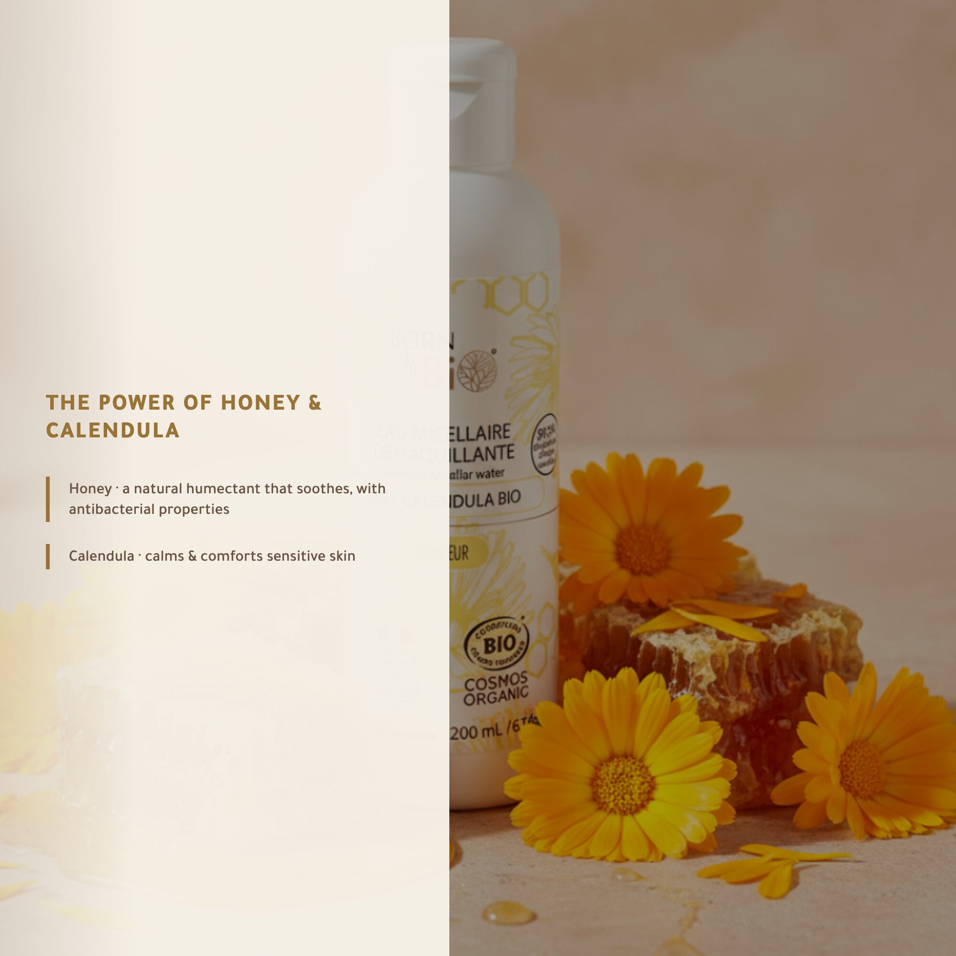 Organic Honey & Calendula Micellar Water – Made in Vichy, France | Born to Bio Vichy – slide 3