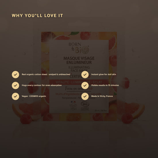 Organic Illuminating Cotton Face Mask – Made in Vichy, France | Born to Bio Vichy – slide 2
