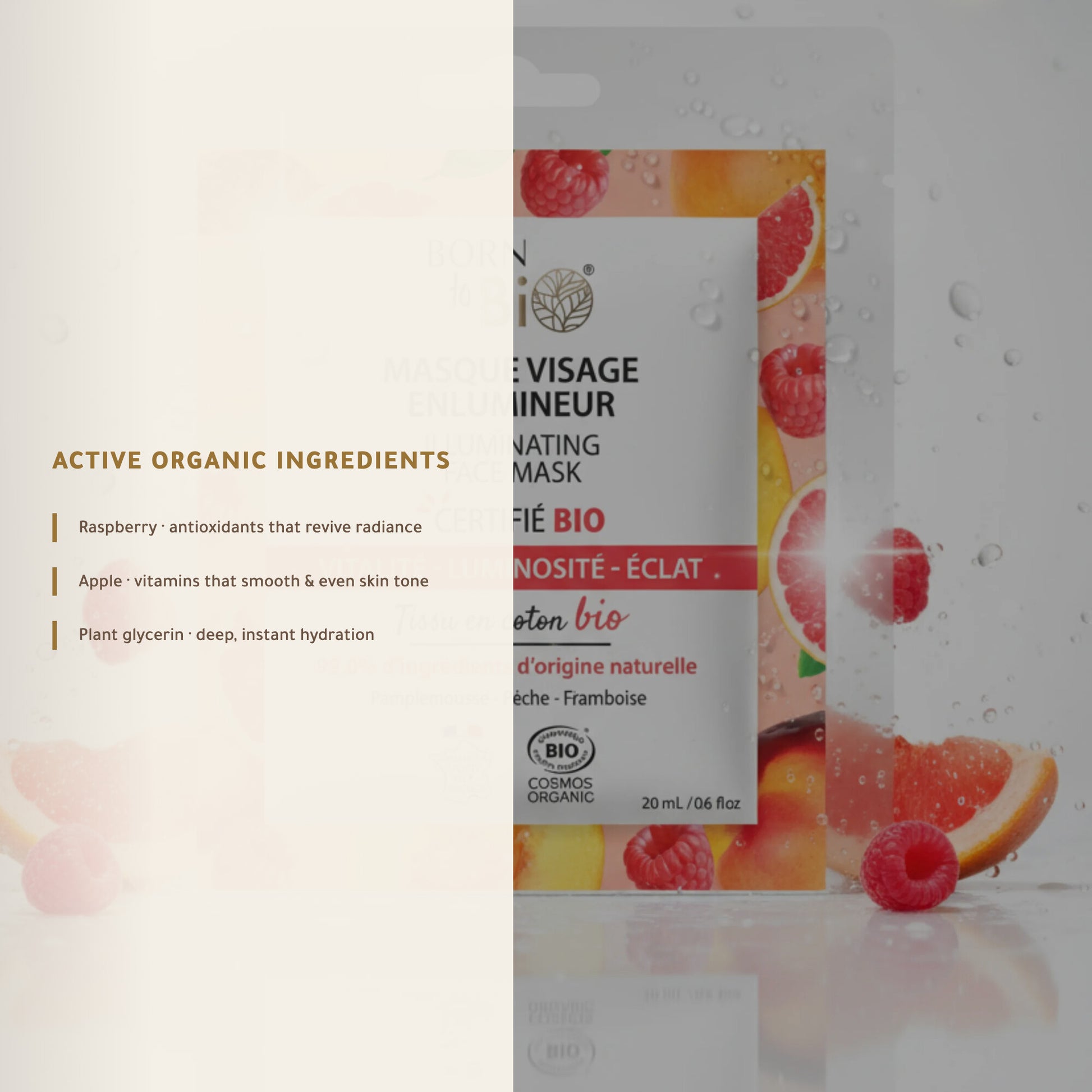 Organic Illuminating Cotton Face Mask – Made in Vichy, France | Born to Bio Vichy – slide 3