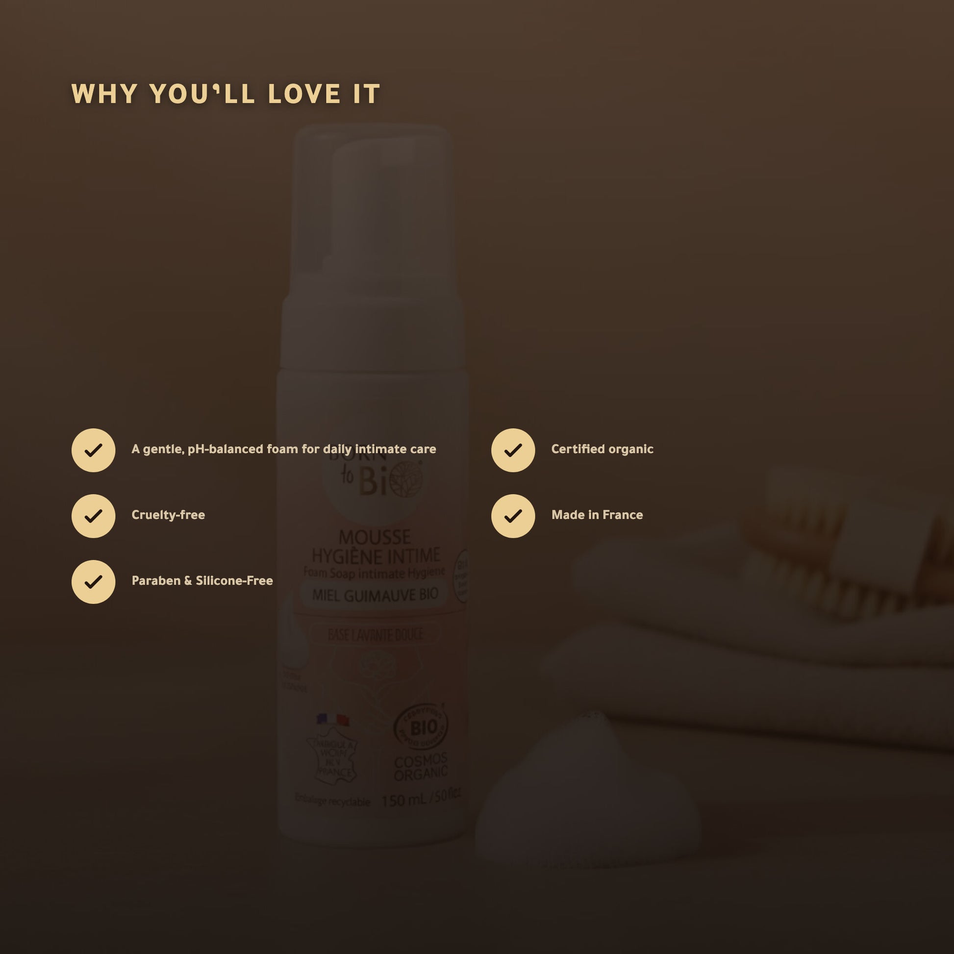 Organic Honey & Marshmallow Intimate Foam | Born to Bio Vichy – slide 2