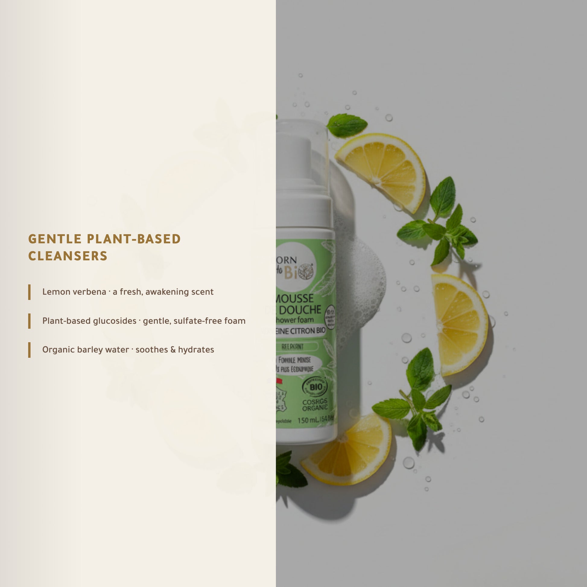 Organic Verbena Lemon Shower Foam – Certified Organic | Born to Bio Vichy – slide 4
