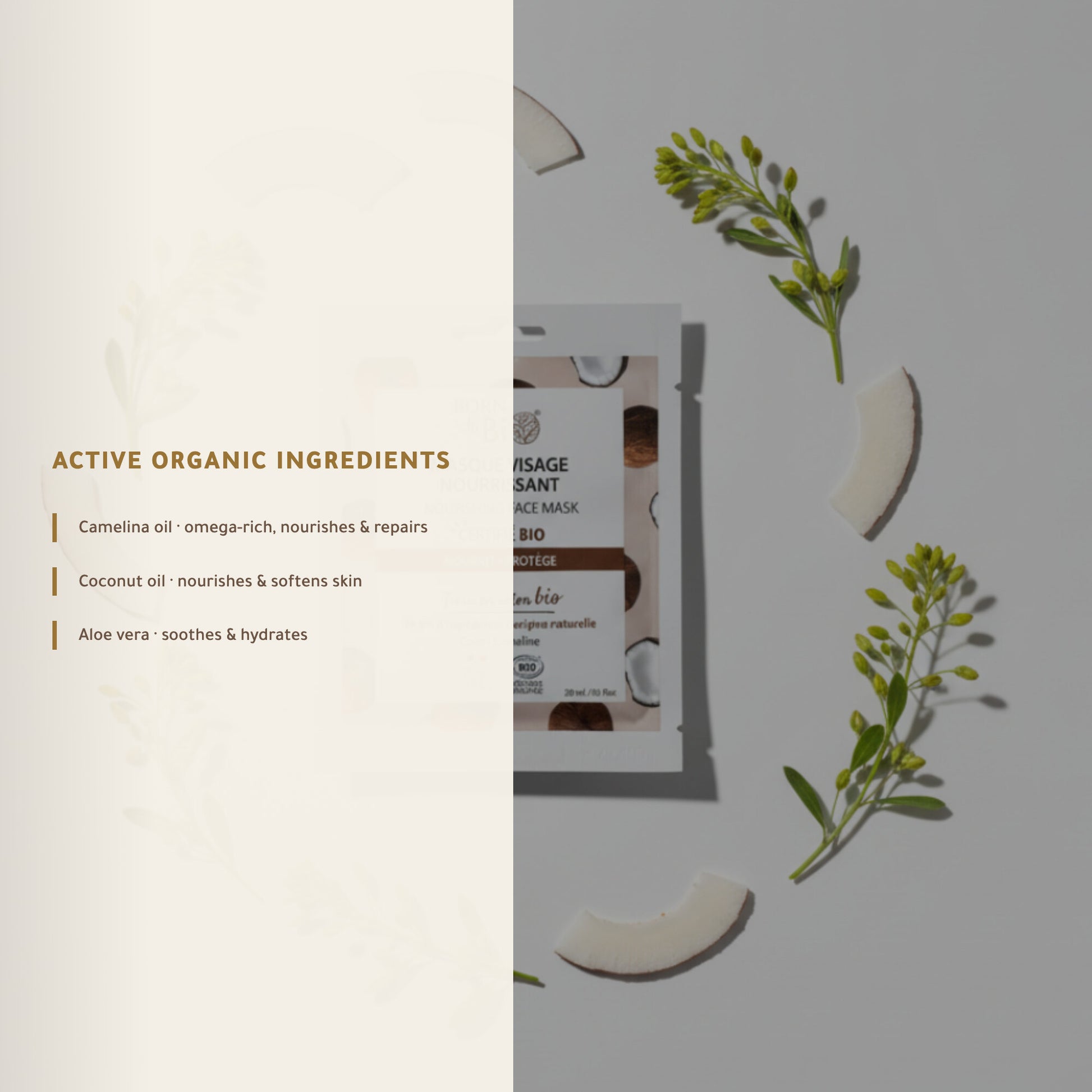 Organic Cotton Nourishing Face Mask – Certified Organic | Born to Bio Vichy – slide 3
