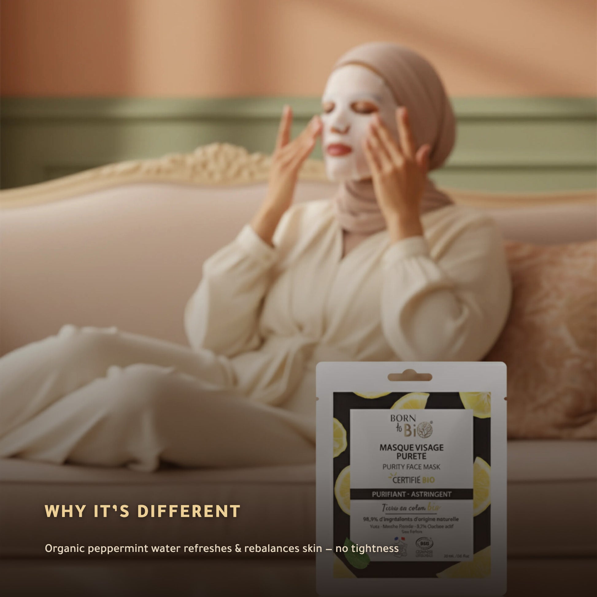 Organic Purity Cotton Face Mask – Made in Vichy, France | Born to Bio Vichy – slide 4