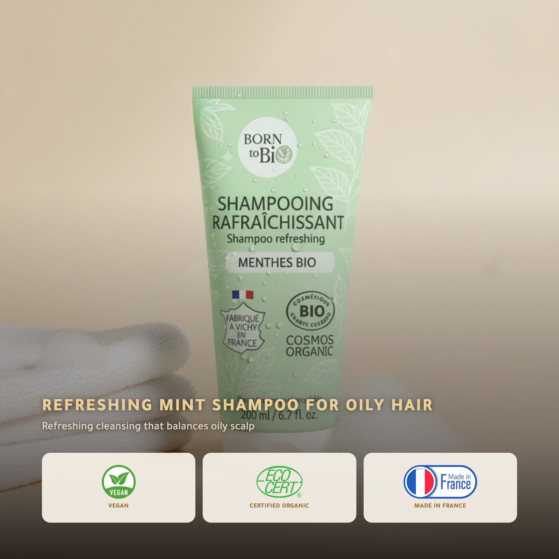 Refreshing Mint Shampoo for Oily Hair – Certified Organic | Born to Bio Vichy – slide 1