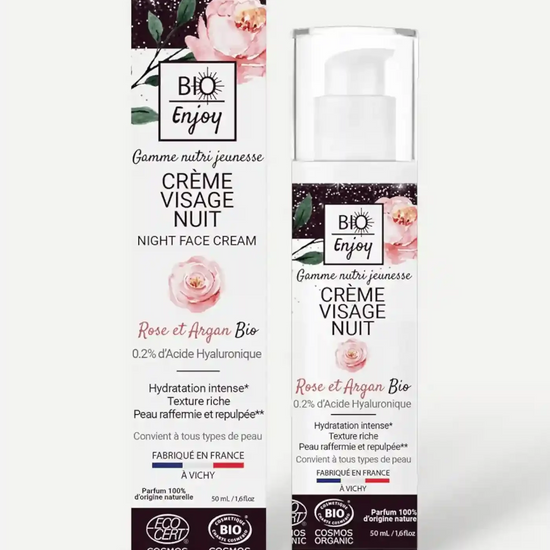 Born to Bio Organic Rose & Argan Night Cream 50ml — packshot, ECOCERT COSMOS Organic