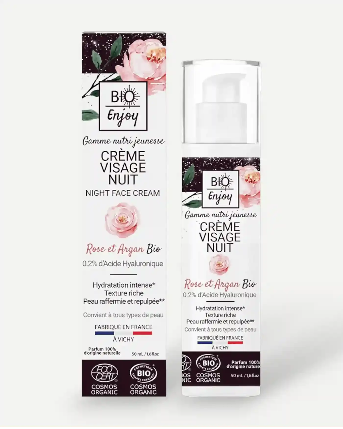 Born to Bio Organic Rose & Argan Night Cream 50ml — packshot, ECOCERT COSMOS Organic