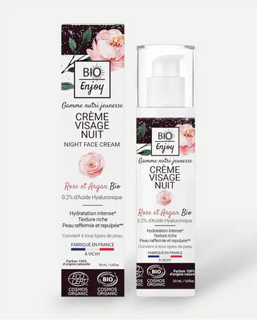 Born to Bio Organic Rose & Argan Night Cream 50ml — packshot, ECOCERT COSMOS Organic