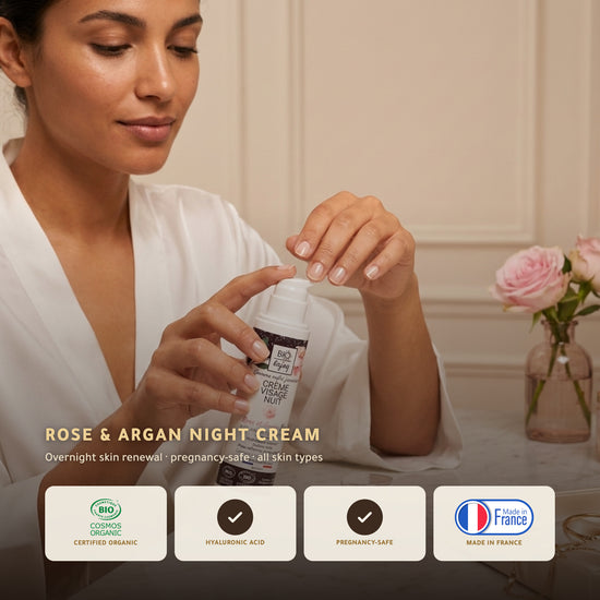 Organic Rose & Argan Night Cream – Overnight Hydration & Renewal with Damask Rose, Argan & Hyaluronic Acid | Born to Bio – slide 1
