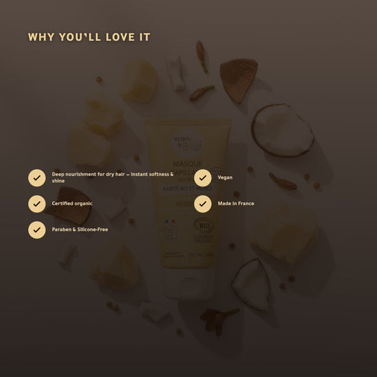 Organic Shea & Monoï Hair Mask for Dry Hair – Certified Organic | Born to Bio Vichy – slide 2