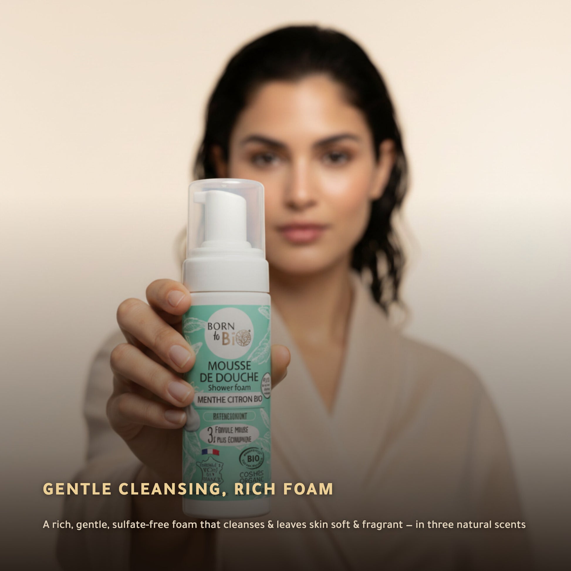 Organic Green Mint Shower Foam – Certified Organic | Born to Bio Vichy – slide 6