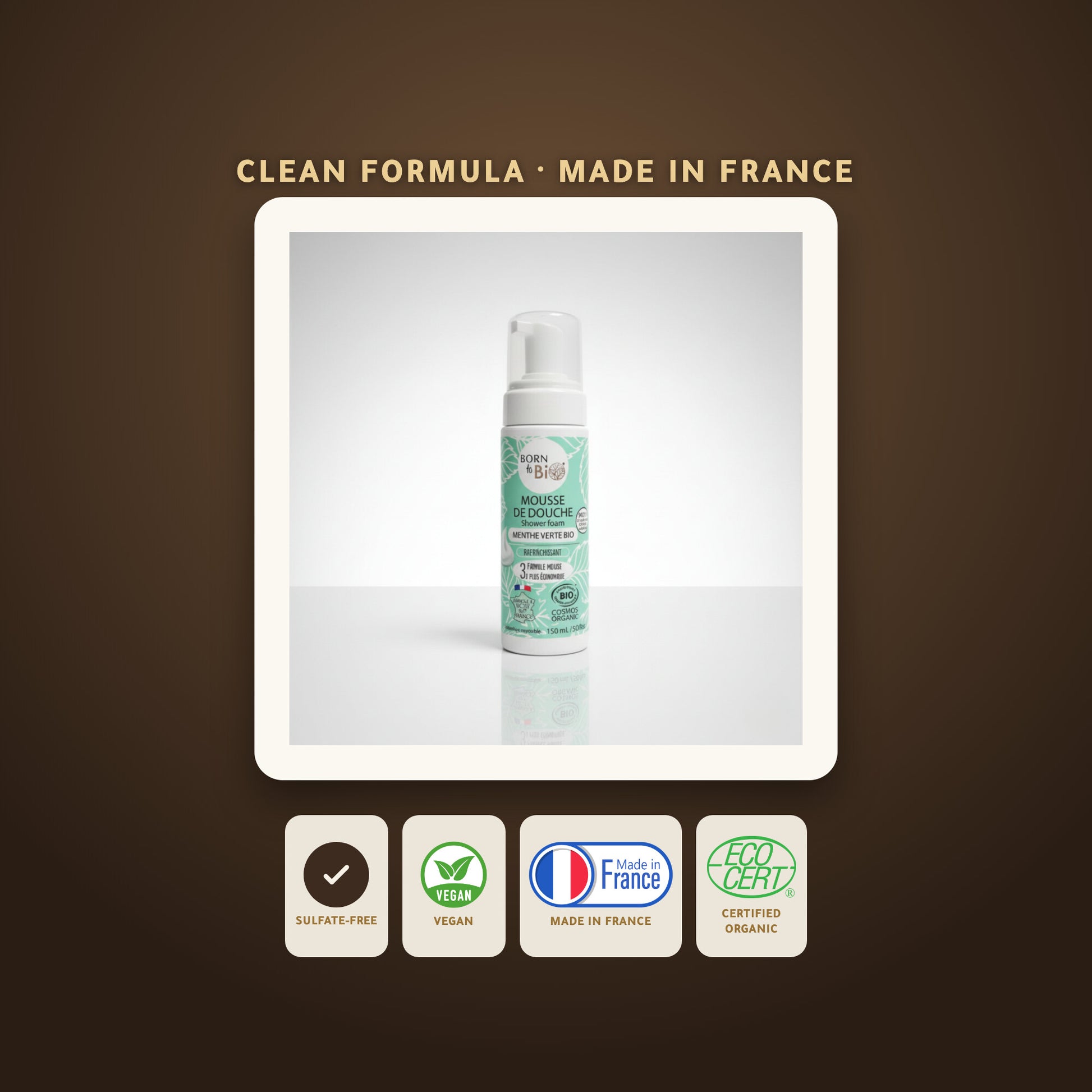 Organic Green Mint Shower Foam – Certified Organic | Born to Bio Vichy – slide 7