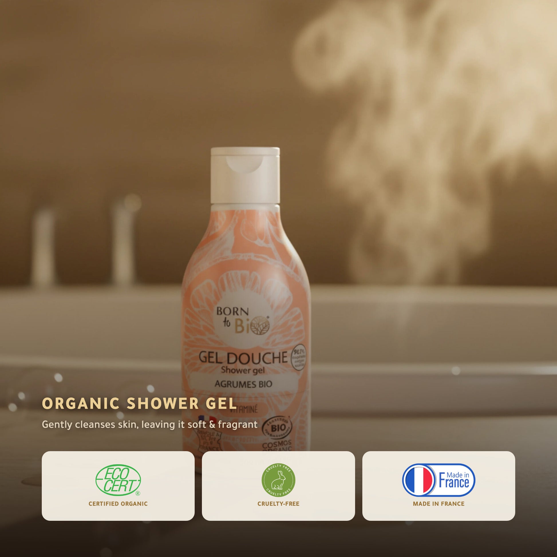 Organic Citrus Shower Gel – Certified Organic | Born to Bio Vichy – slide 1