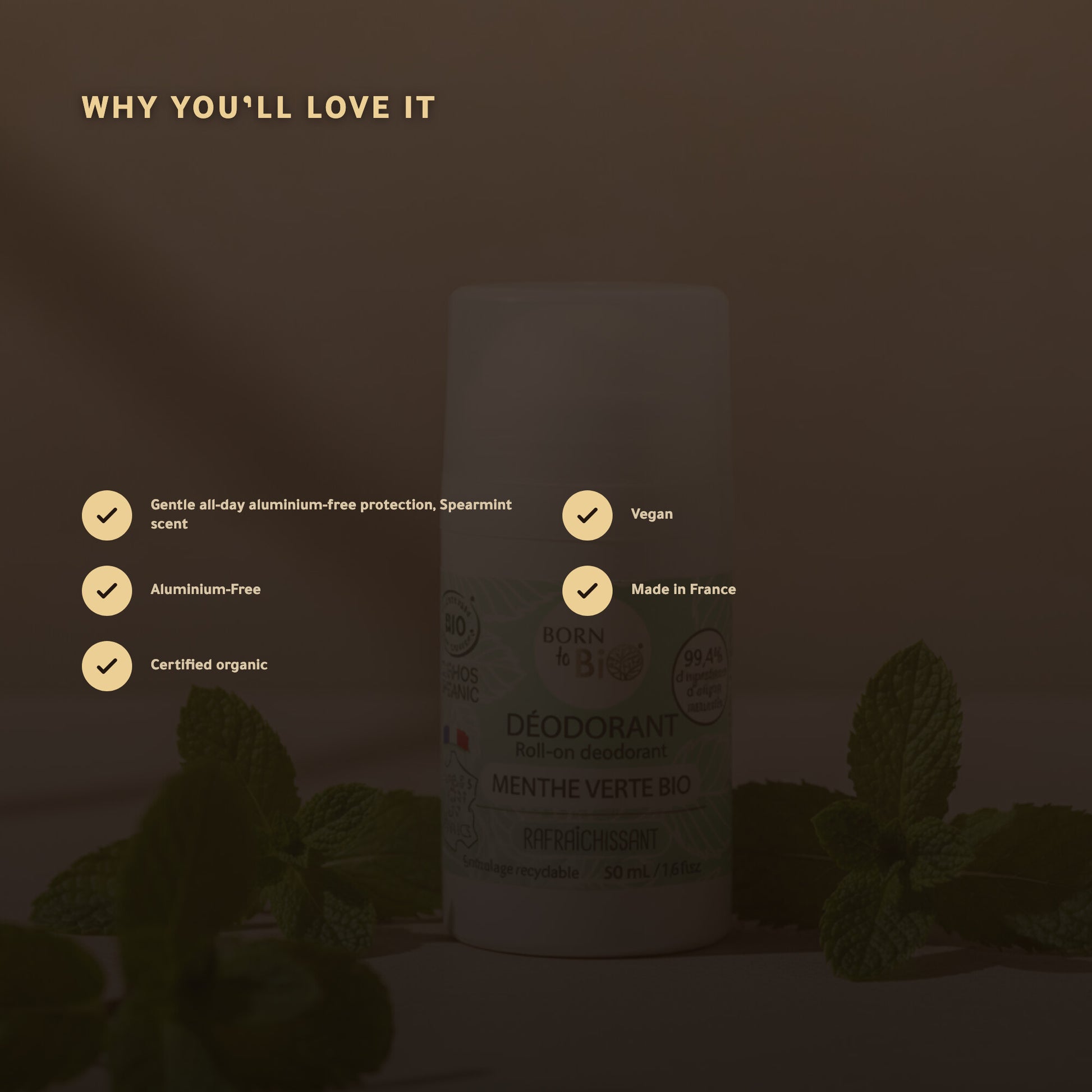 Organic Spearmint Deodorant – Made in Vichy, France | Born to Bio Vichy – slide 2
