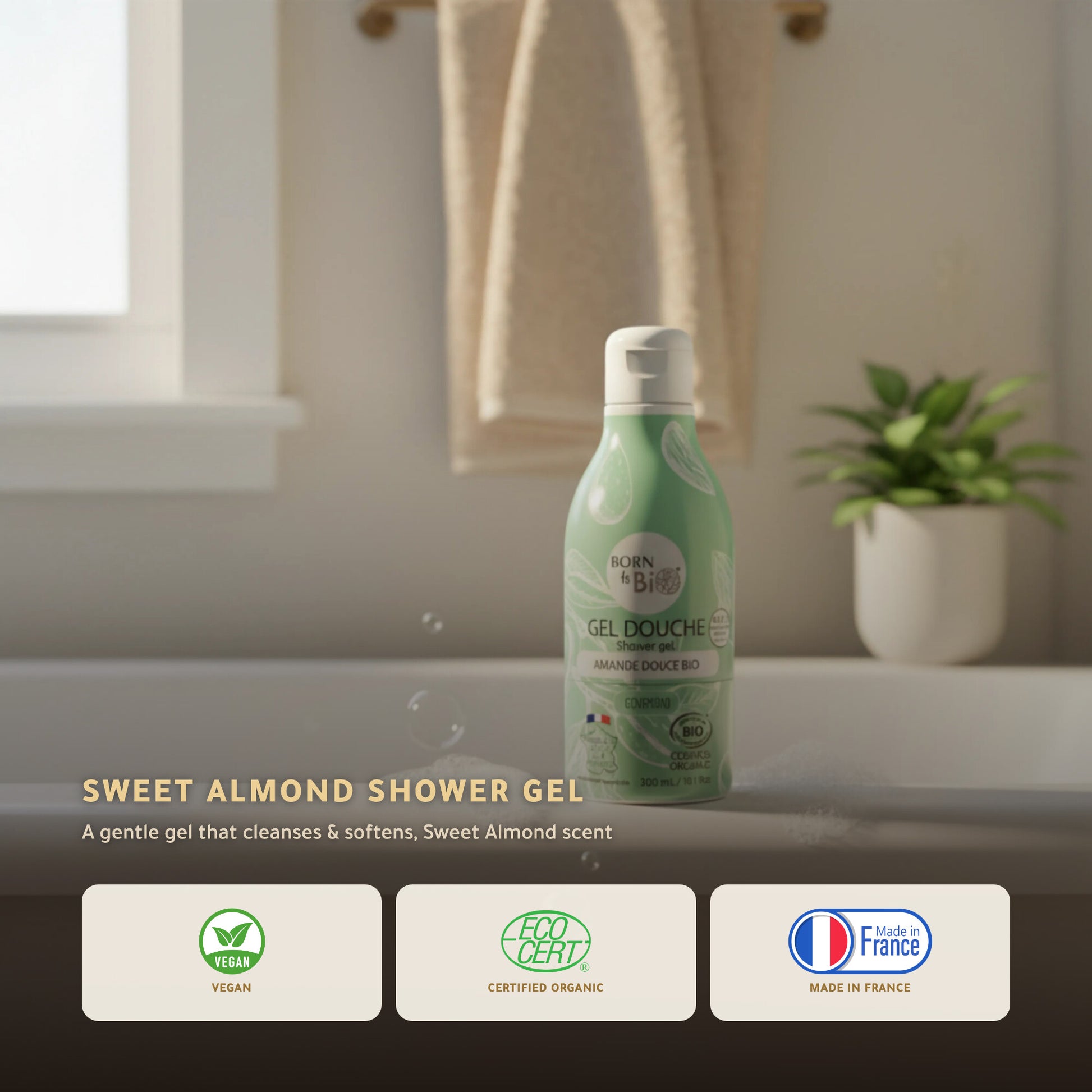 Organic Sweet Almond Shower Gel – Certified Organic | Born to Bio Vichy – slide 1