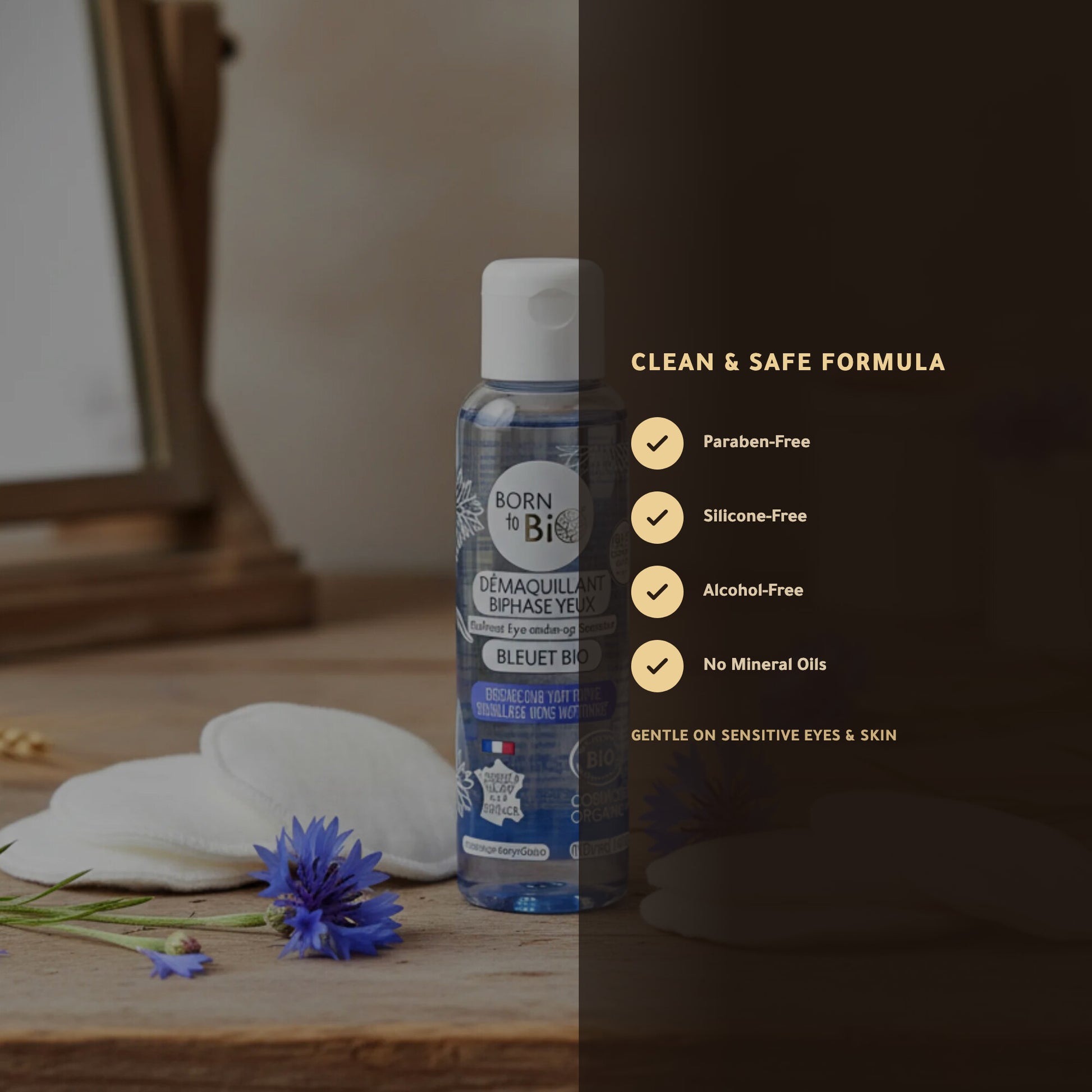 Certified Organic Waterproof Eye Makeup Remover - Born to Bio Vichy France – slide 3
