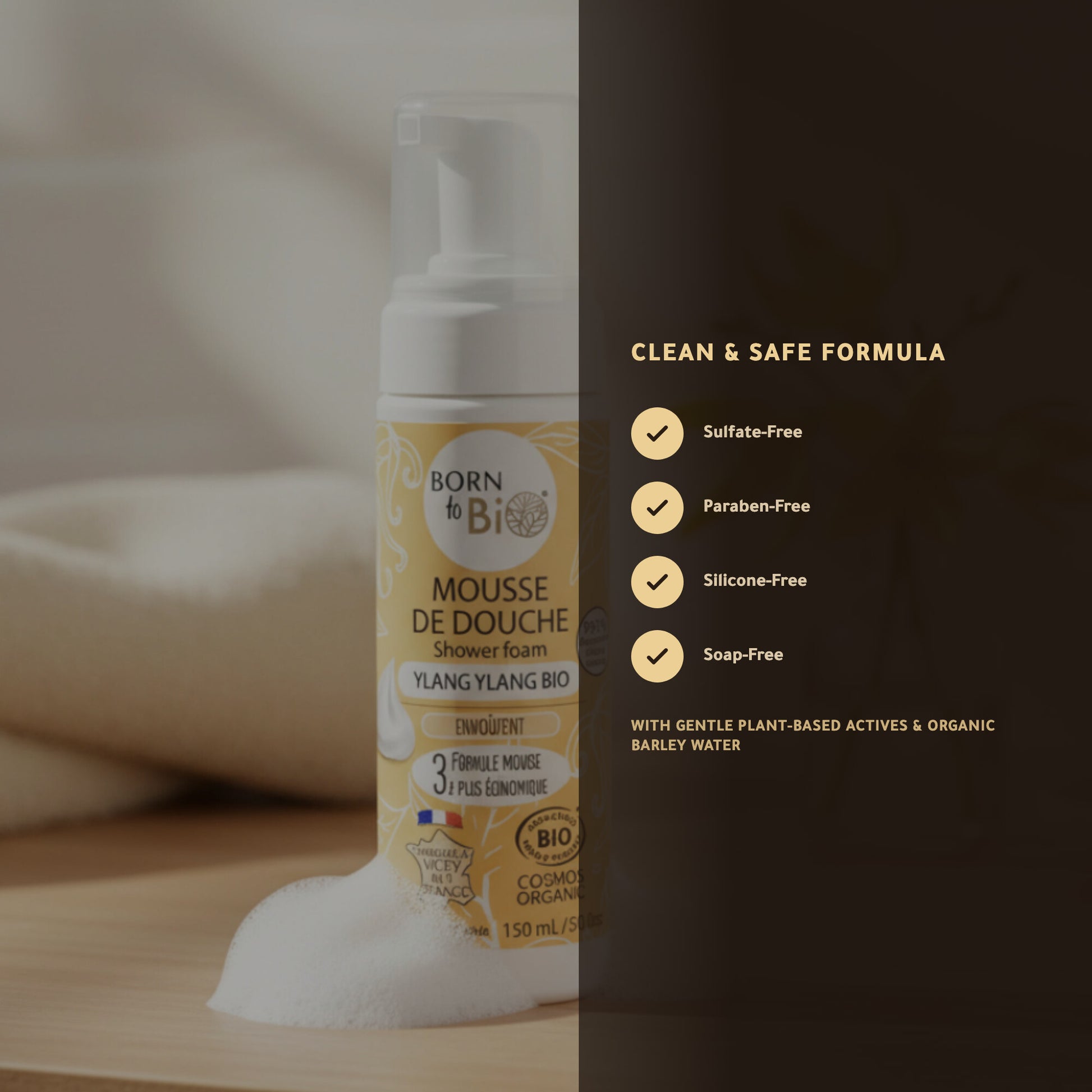 Organic Ylang-Ylang Shower Foam – Certified Organic | Born to Bio Vichy – slide 3