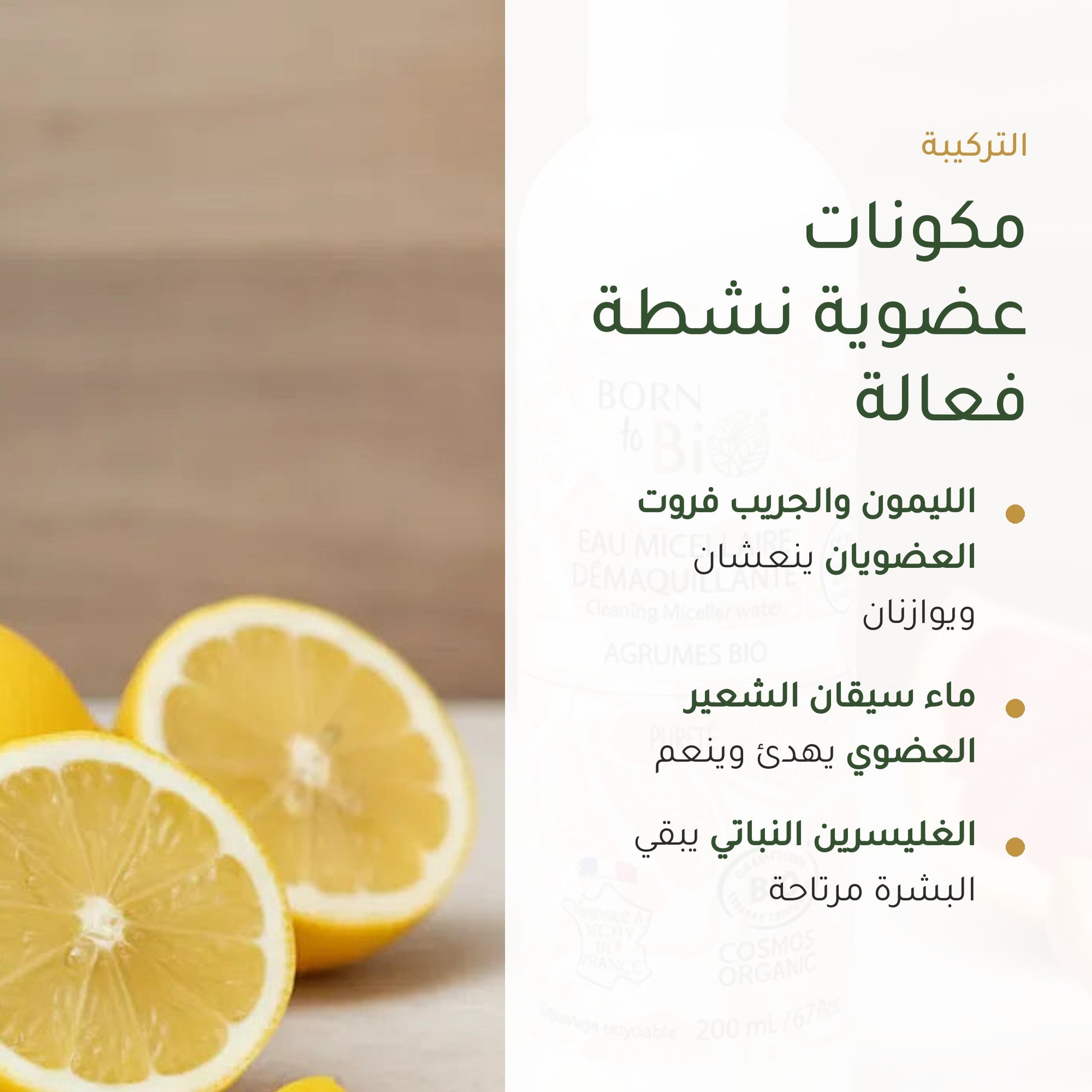 ماء ميسيلار عضوي بالحمضيات – صُنع في فيشي، فرنسا | بورن تو بيو فيشي – شريحة 3