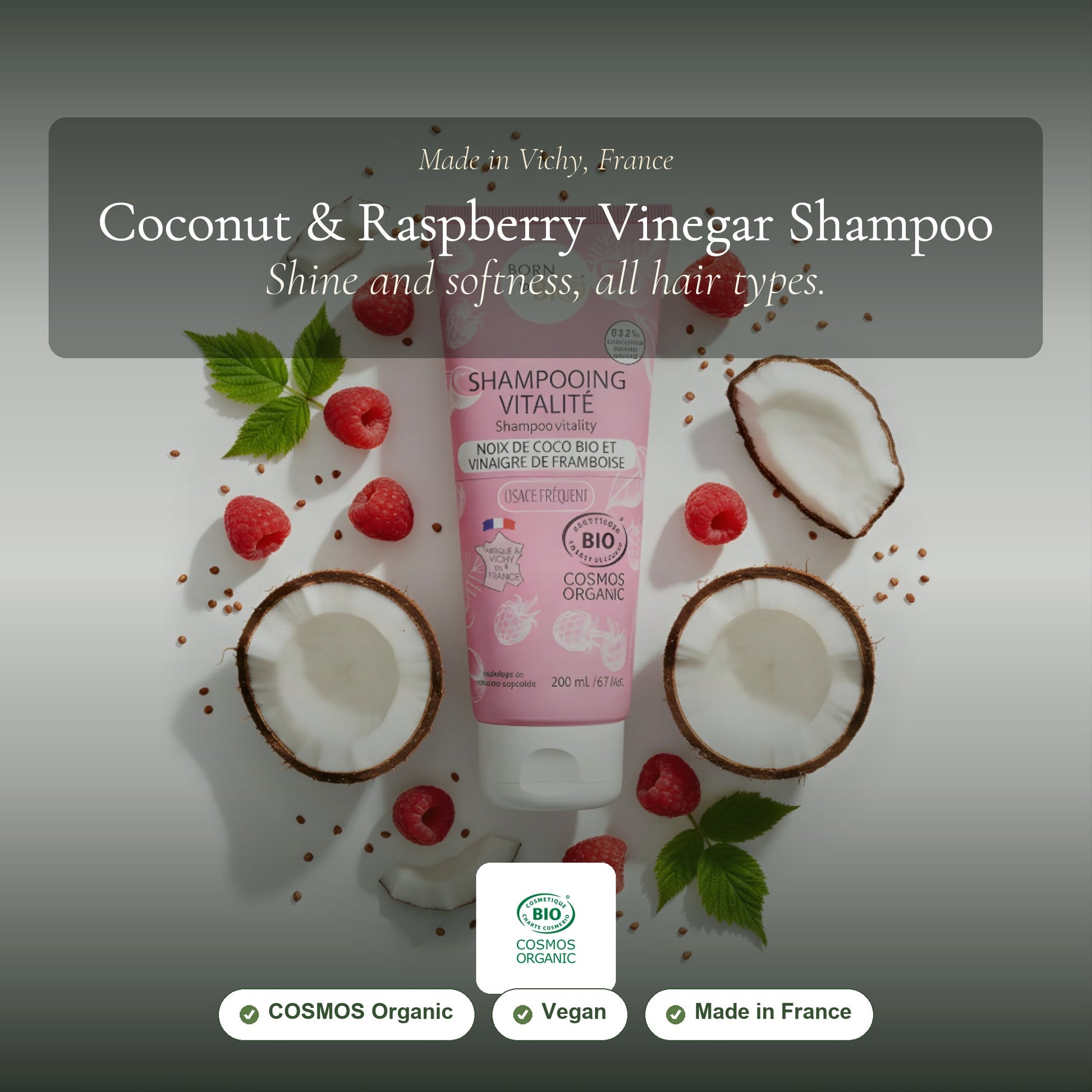 Organic Coconut & Raspberry Vinegar Shampoo – slide 1
