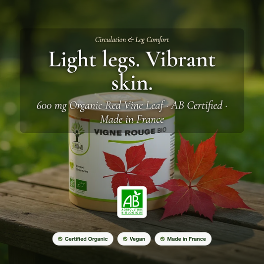 [EN] Organic Red Vine Leaf Supplement – Circulation & Leg Comfort – Organic Supplement Made in France | Pure n' Bio