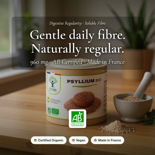 [EN] Organic Psyllium Husk Supplement Digestive Regularity Soluble Fibre – 960 mg AB Certified – Made in France | Pure n' Bio