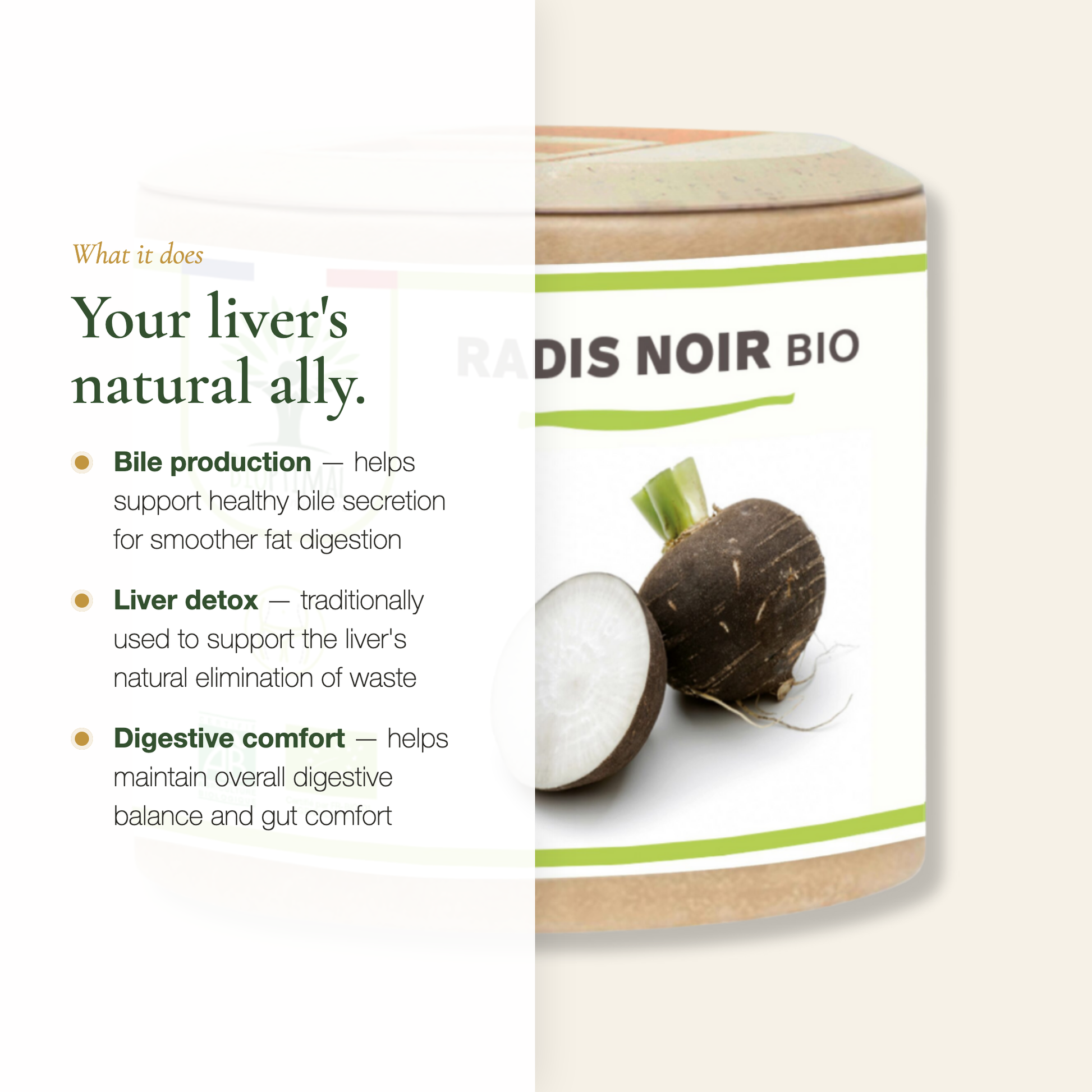 Black Radish Liver Support – Bile Production & Natural Detox – Organic Supplement | Pure n' Bio
