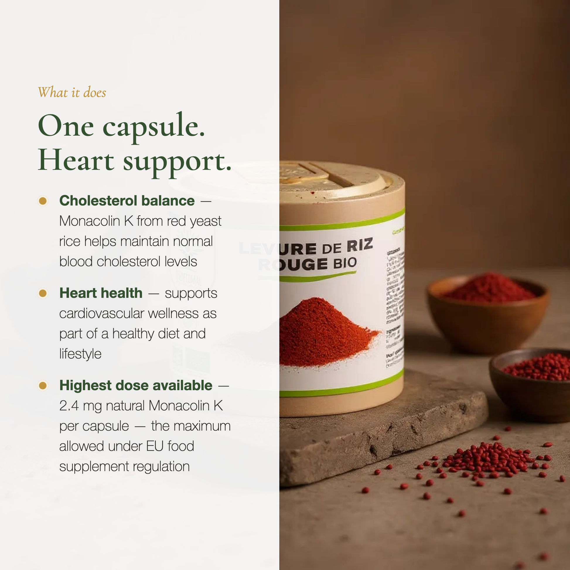 Red Yeast Rice Cholesterol Balance – Monacolin K Heart Support – AB Certified Organic | Pure n' Bio