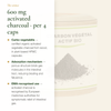600mg Activated Charcoal per 4 Caps – Carbo Vegetabilis AB Certified | Pure n' Bio