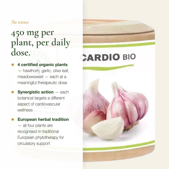 450mg Per Plant Daily Dose Cardio Supplement – Synergistic Organic Botanicals – AB Certified European Phytotherapy | Pure n' Bio