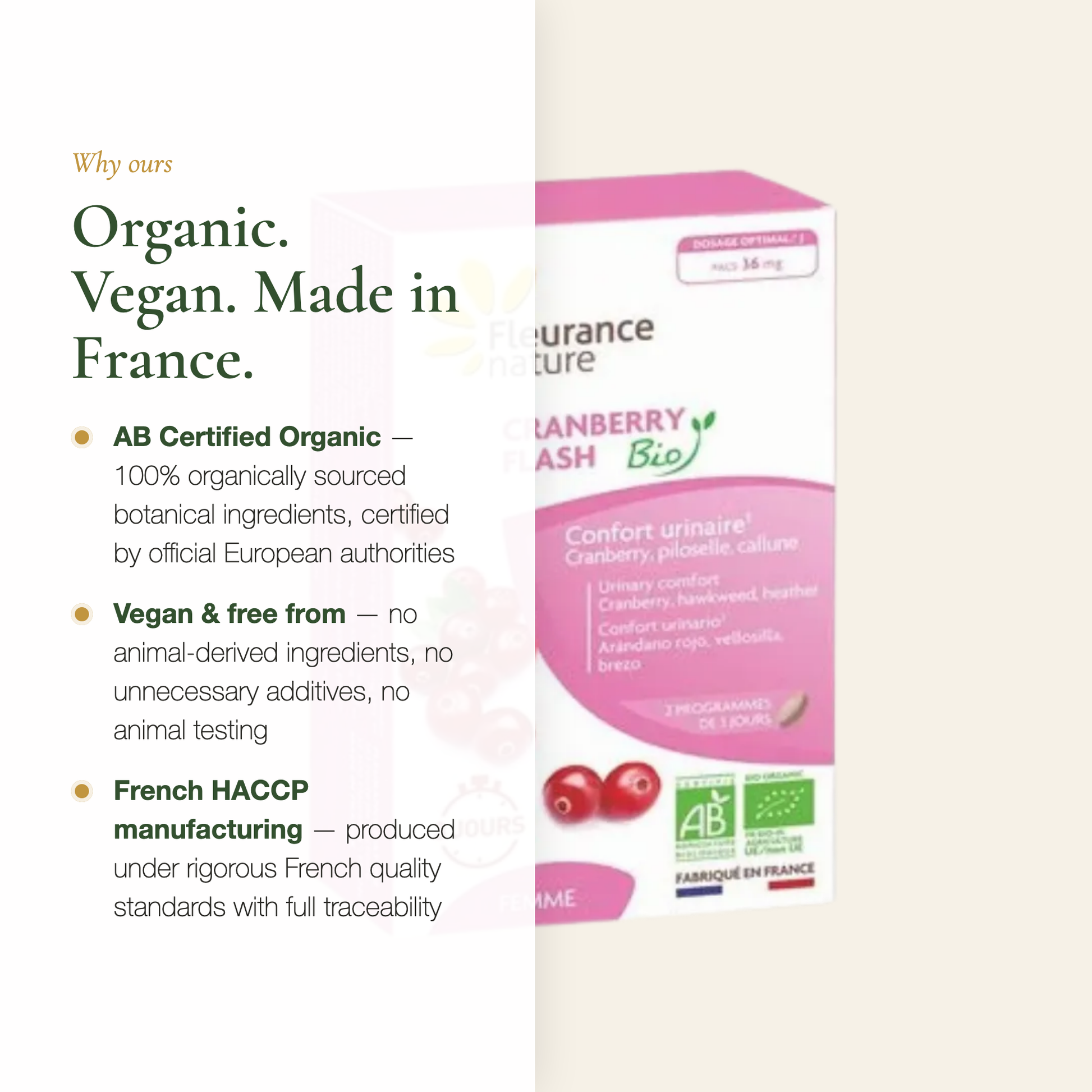 Organic Cranberry – Vegan No GMO Made in France French Supplement | Pure n' Bio