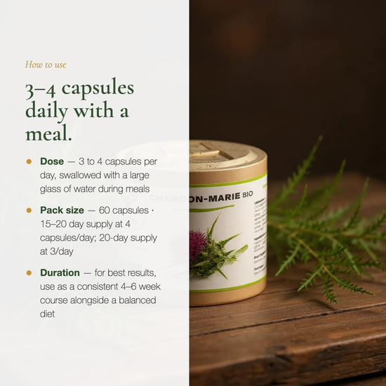 How to Use Milk Thistle – 3 to 4 Capsules Daily with Meal – Organic Liver Supplement | Pure n' Bio