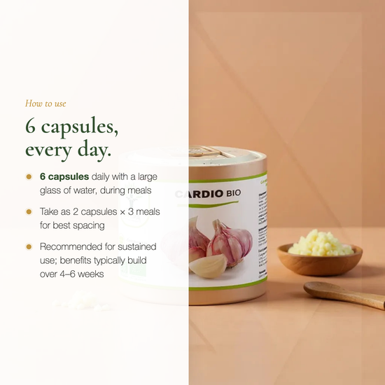 How to Use Organic Cardio Supplement – 6 Capsules Daily with Meals 4–6 Week Sustained Use – Made in France | Pure n' Bio
