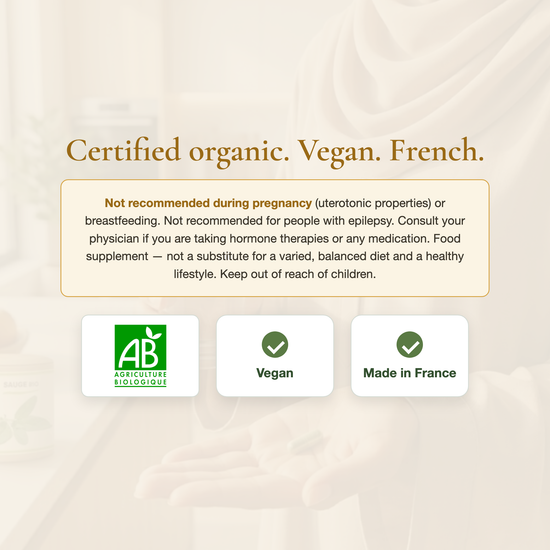 Sage AB Organic Certified Vegan French Supplement – Hormonal Comfort & Clarity | Pure n' Bio