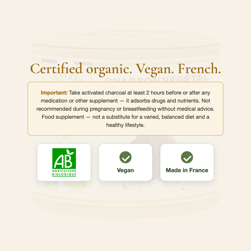[EN] Activated Charcoal – AB Organic Certified Vegan French Supplement | Pure n' Bio