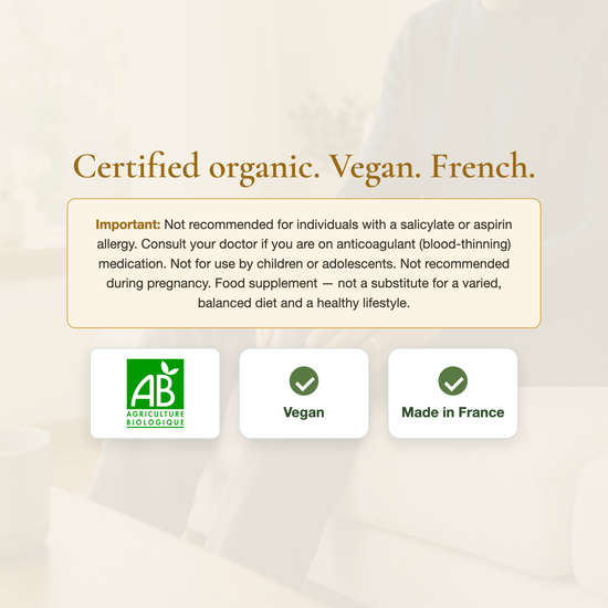 White Willow Bark AB Organic Certified – Vegan French Supplement Joint Support – Made in France | Pure n' Bio