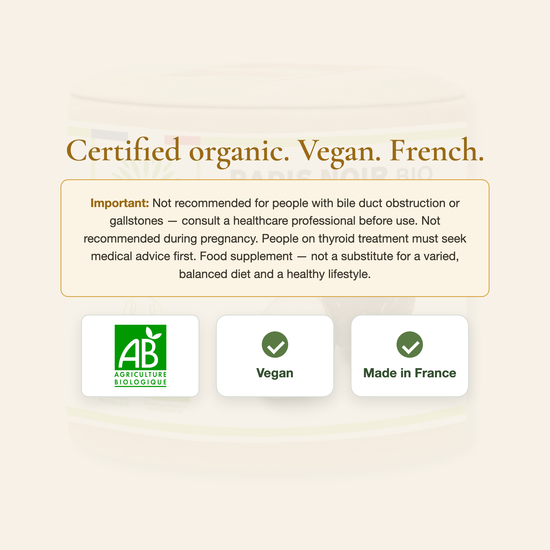 Black Radish AB Organic Certified Vegan French Supplement – Liver & Digestion | Pure n' Bio