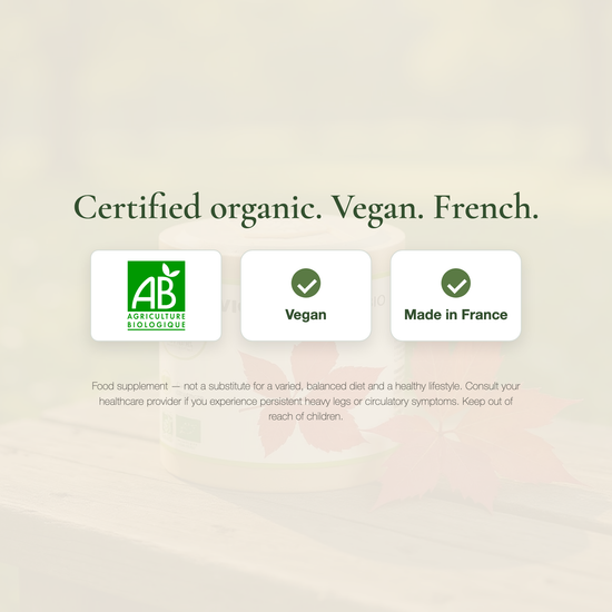 Red Vine Leaf Supplement – AB Organic Certified Vegan French Supplement | Pure n' Bio