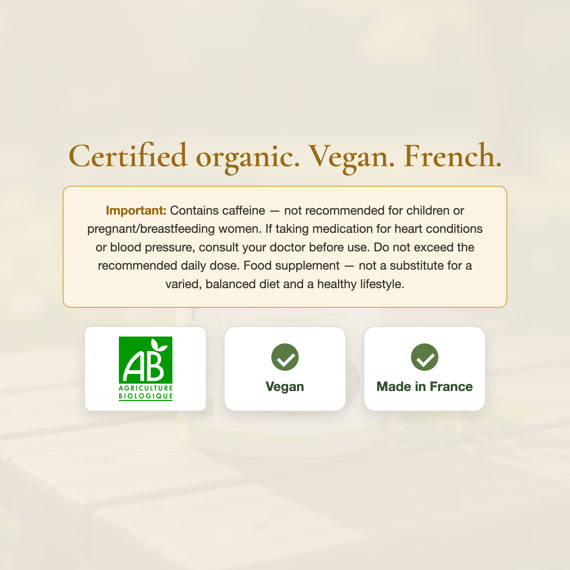 Guarana Supplement – AB Organic Certified Vegan French Supplement Energy Focus Weight – Made in France | Pure n' Bio