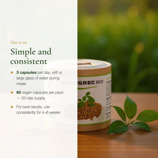 How to Use Fenugreek Supplement – 3 Capsules Daily 930mg Dose – Organic Vegan French Supplement | Pure n' Bio