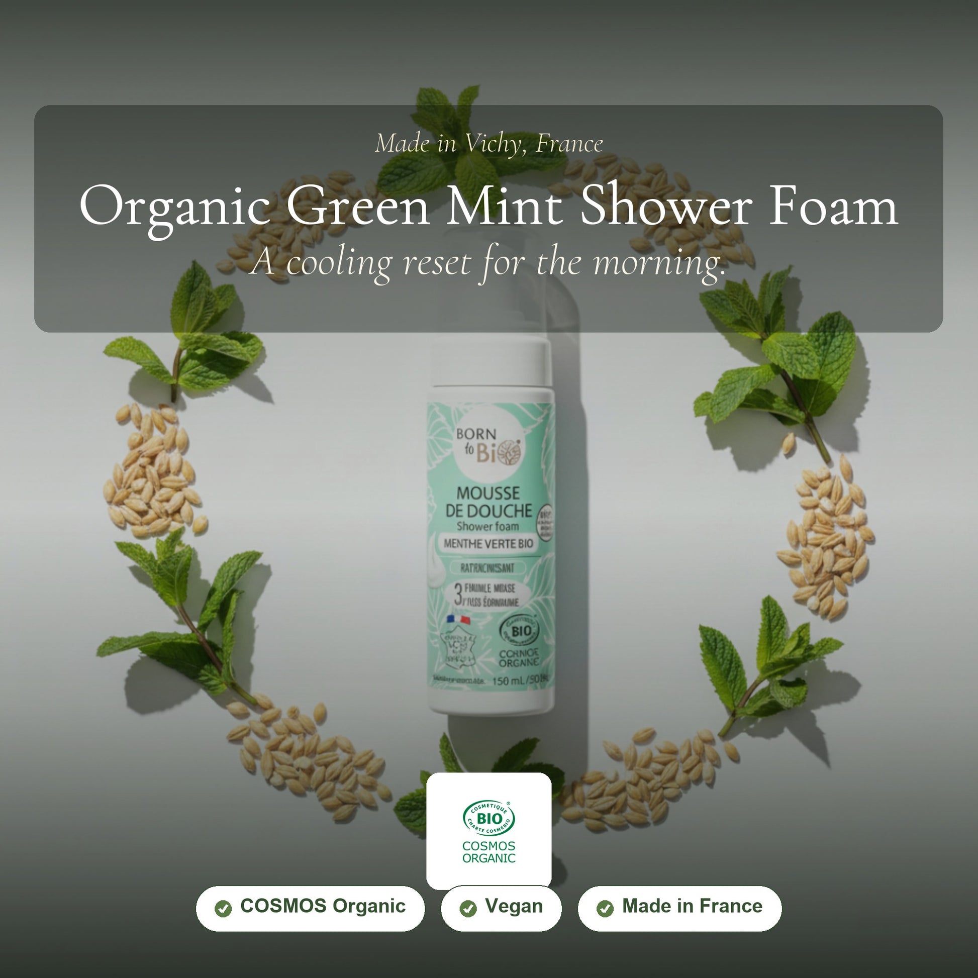 Organic Green Mint Shower Foam – slide 1
