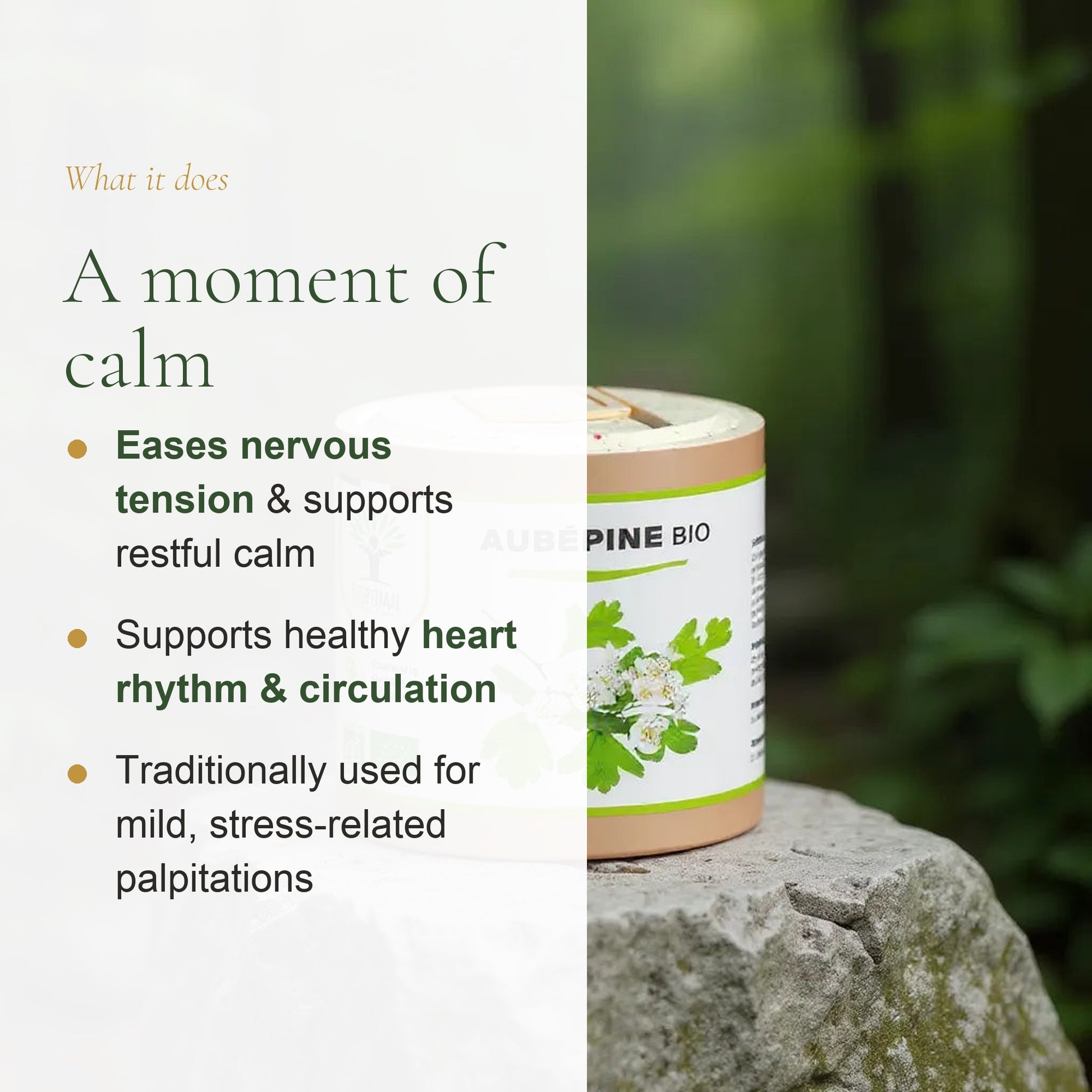 Organic Hawthorn Benefits – Eases Nervous Tension, Supports Healthy Heart Rhythm & Circulation