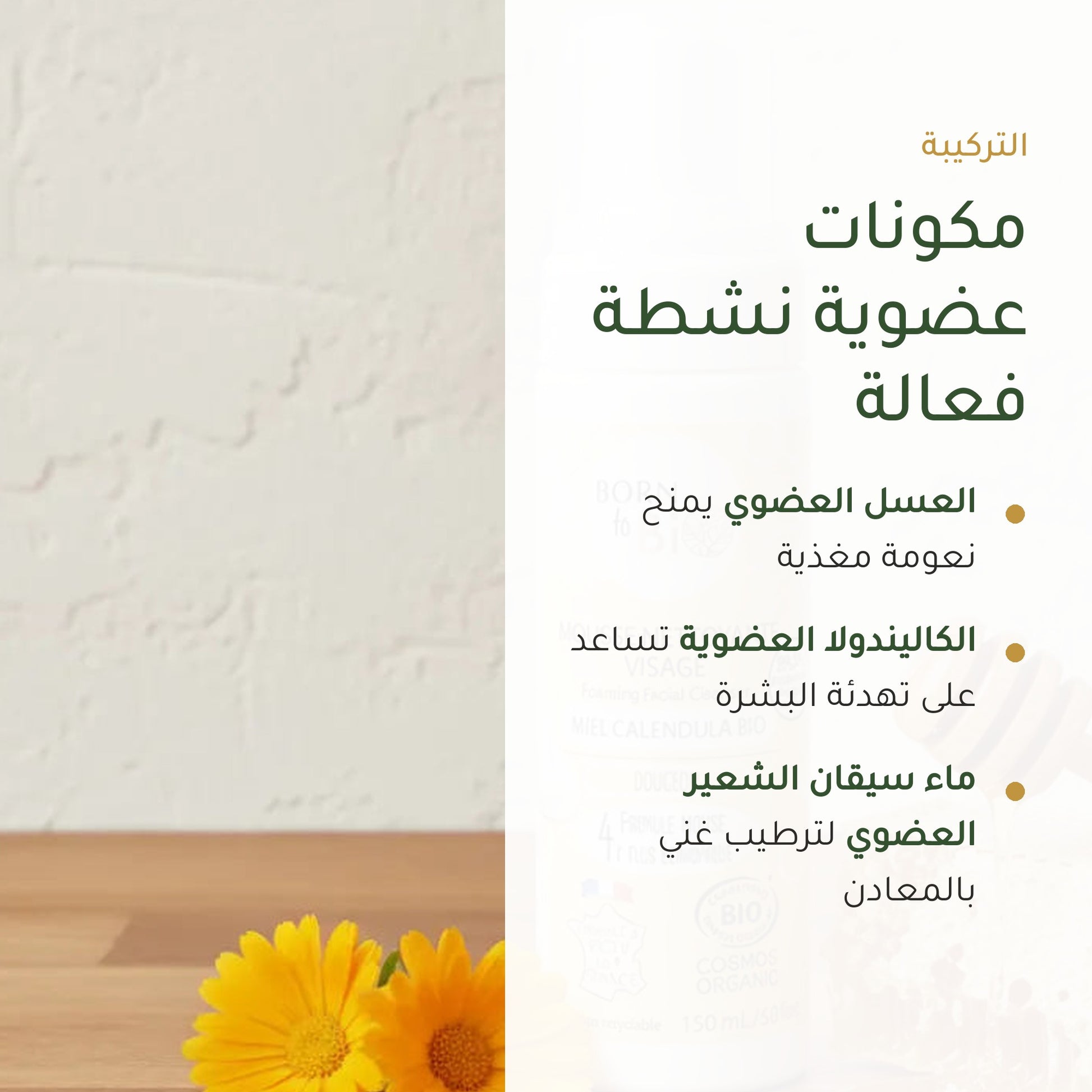رغوة تنظيف الوجه بالعسل والكالندولا العضوية – صُنع في فيشي، فرنسا | بورن تو بيو فيشي – شريحة 3