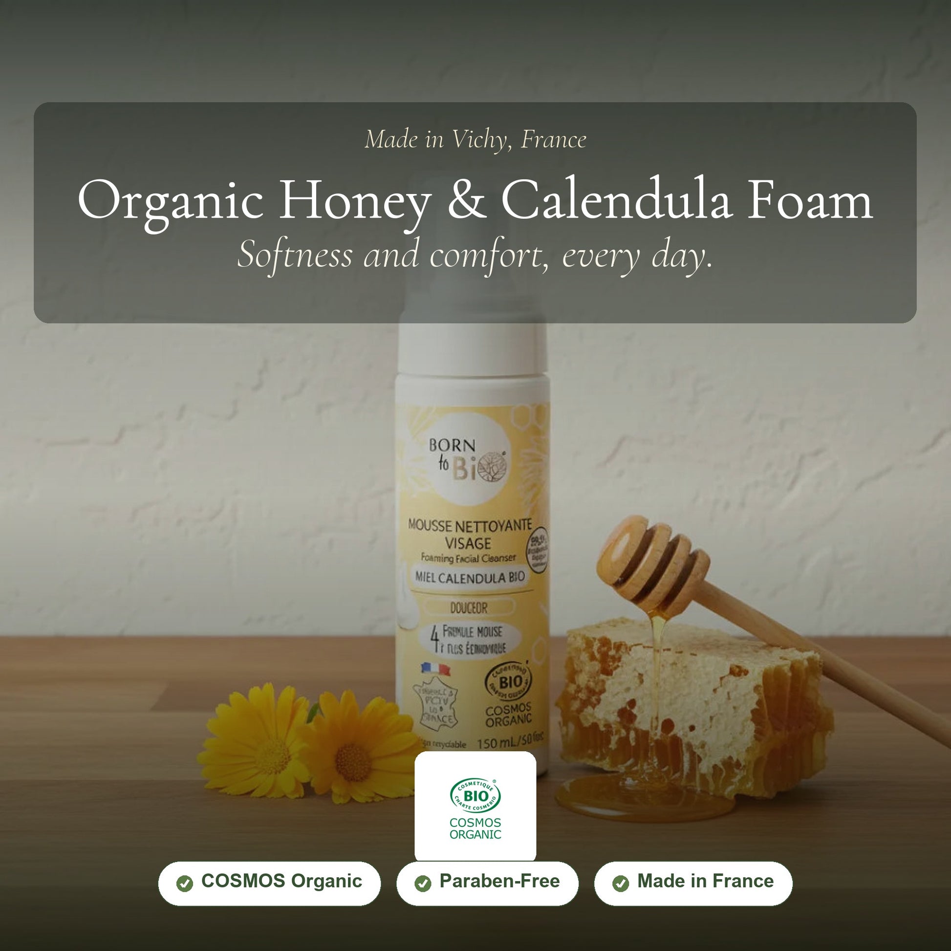 Organic Honey & Calendula Foaming Face Cleanser – slide 1