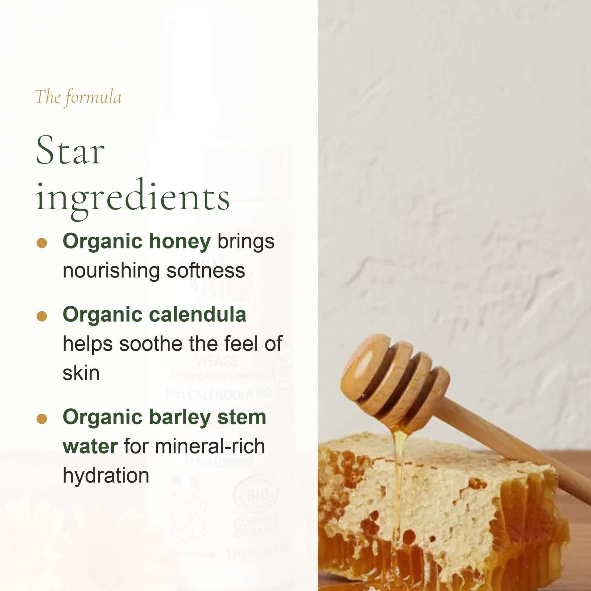 Organic Honey & Calendula Foaming Face Cleanser – slide 3